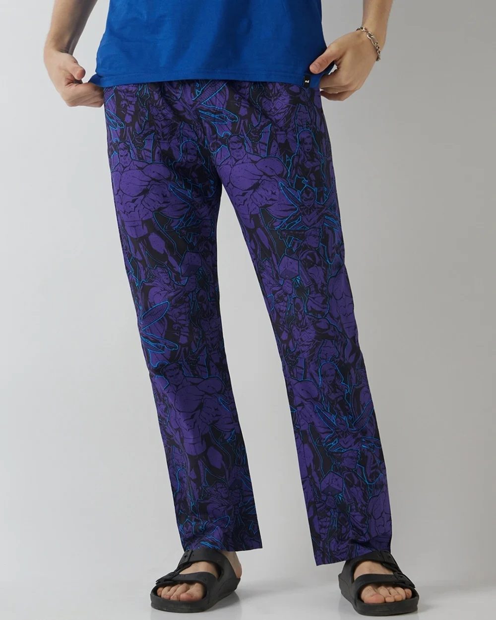 Men's Blue Avengers All Over Printed Pyjamas