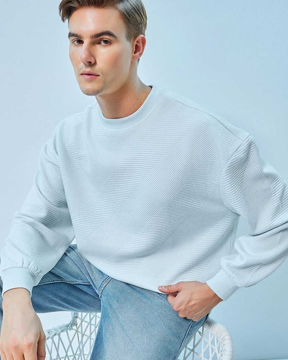 Men's Blue Oversized Sweatshirt