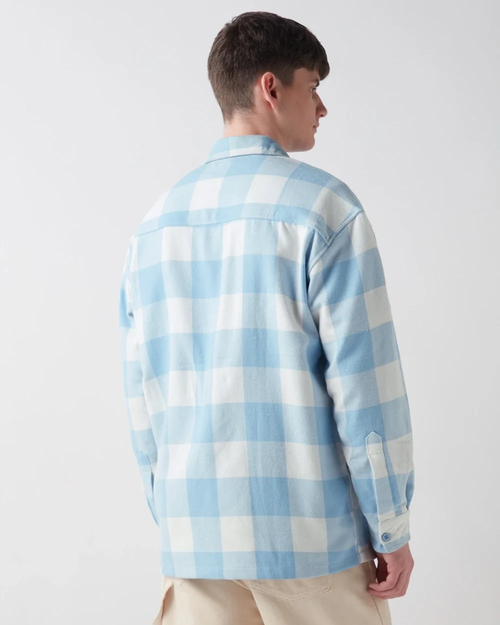 Men's Blue Stay Wild Checked Oversized Shirt - Image 3