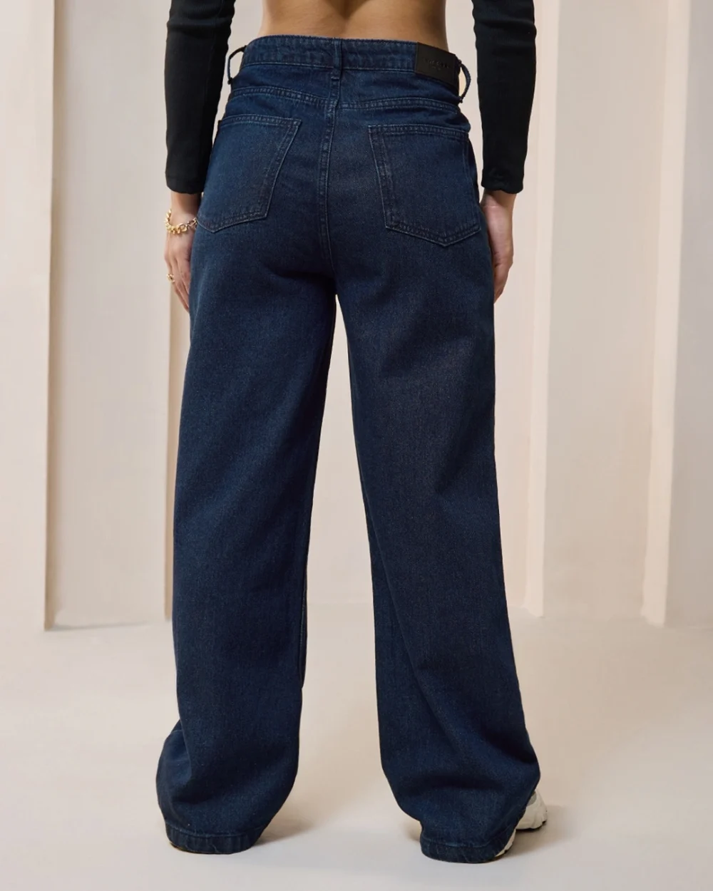 Women's Blue Baggy Straight Fit Jeans - Image 3