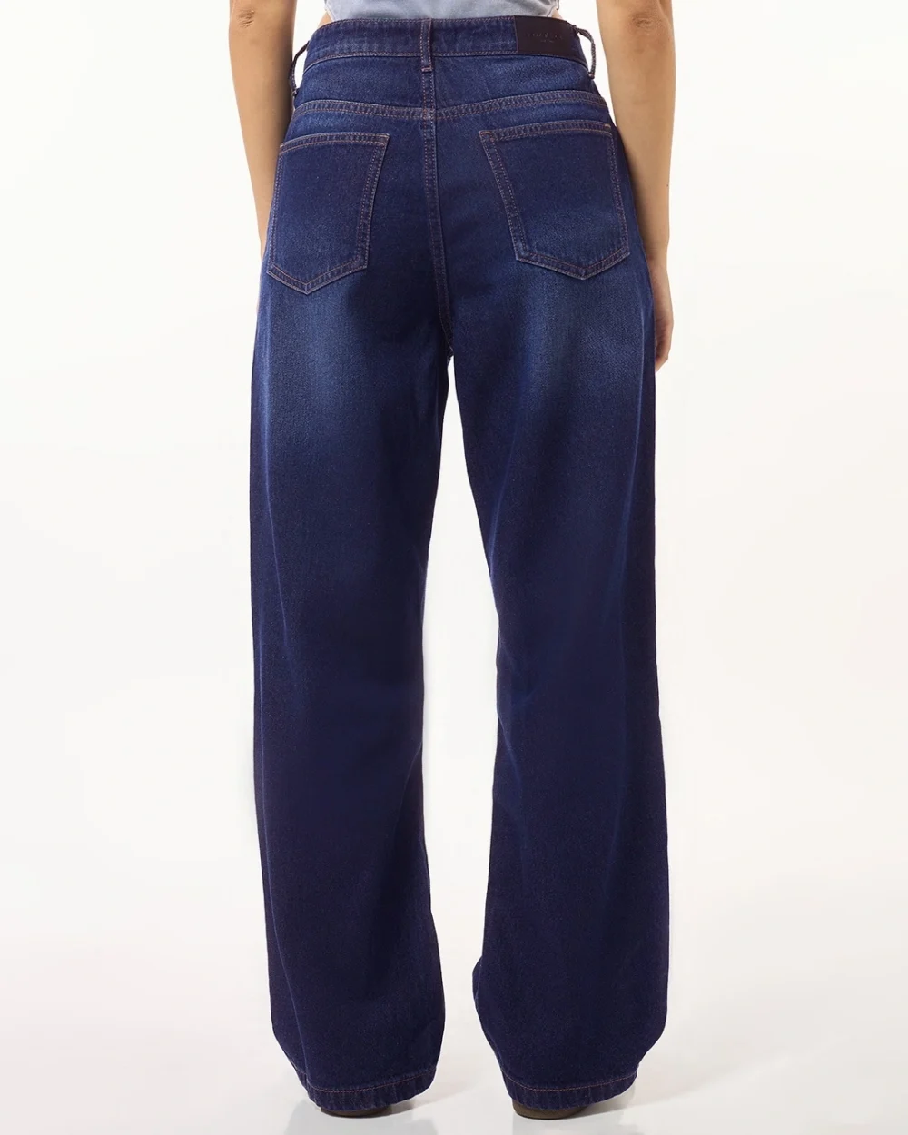 Women's Blue Baggy Wide Leg Jeans - Image 3