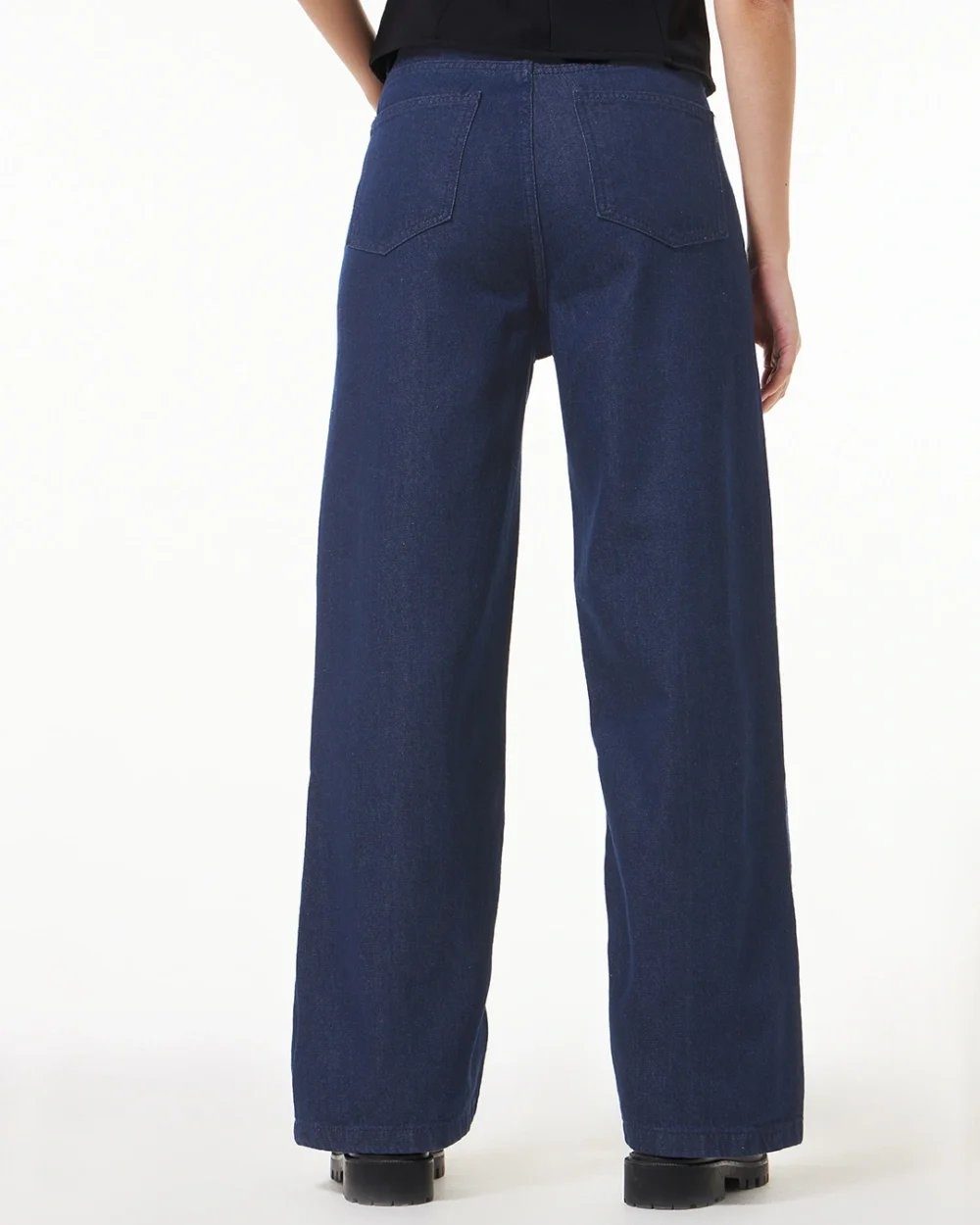 Women's Blue Baggy Straight Fit Jeans - Image 3