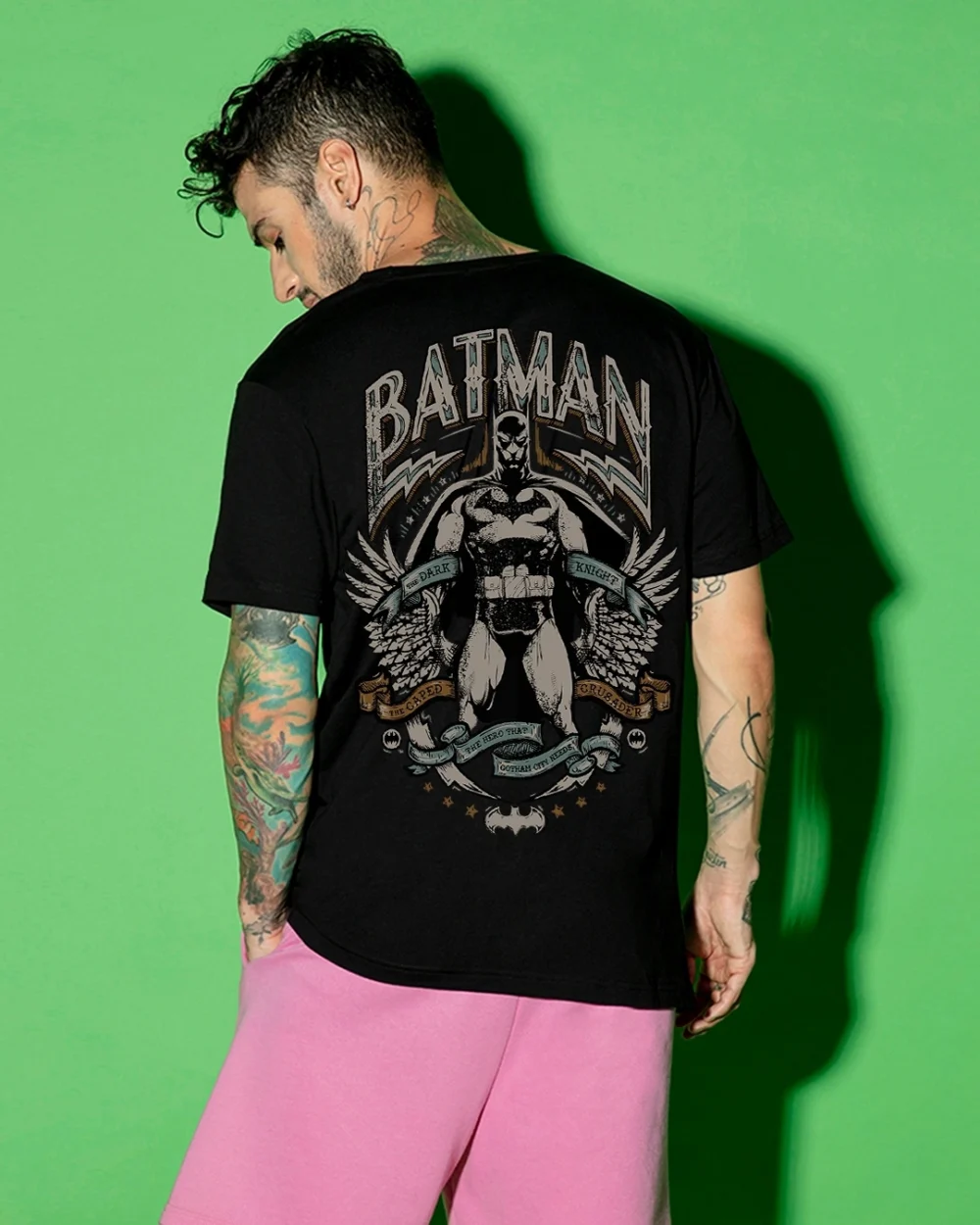 Men's Black The Dark Knight Graphic Printed T-shirt - Image 3