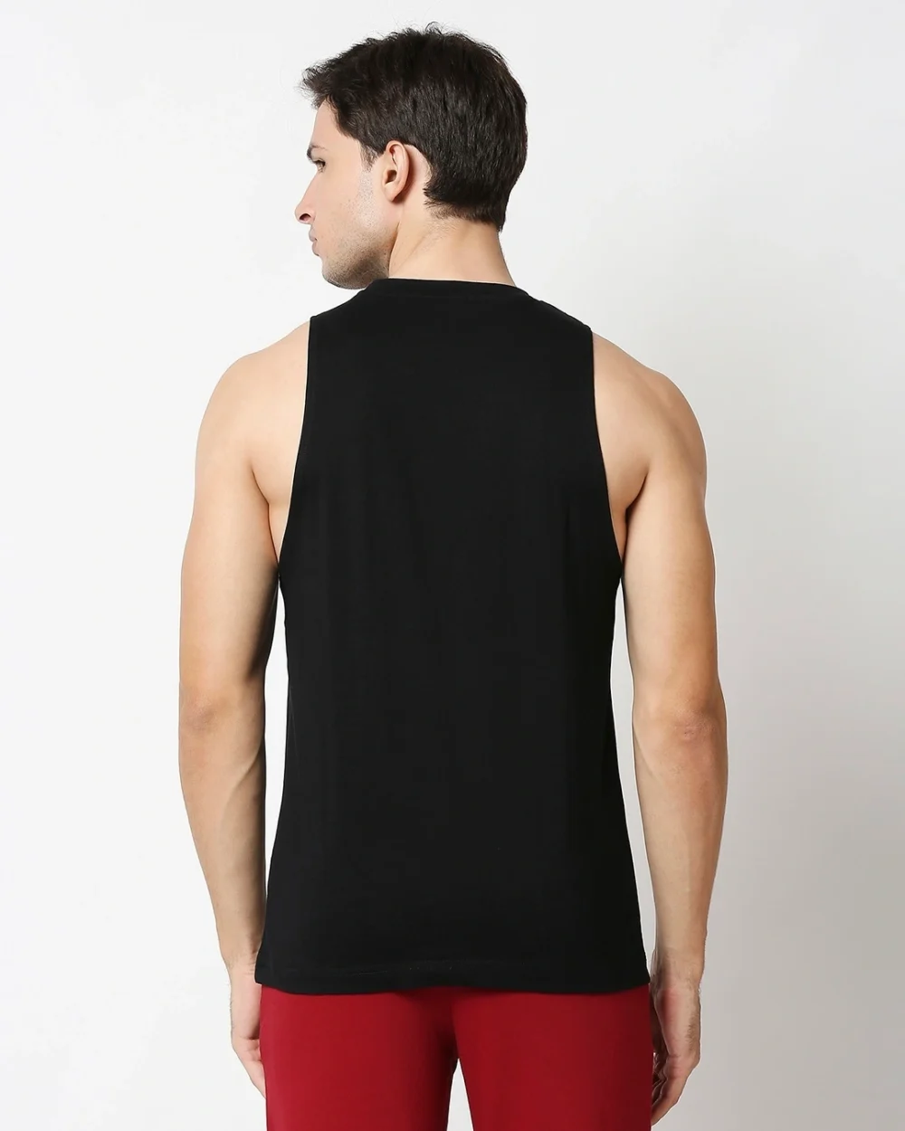 Men's Black Deep Armhole Oversized Vest - Image 4