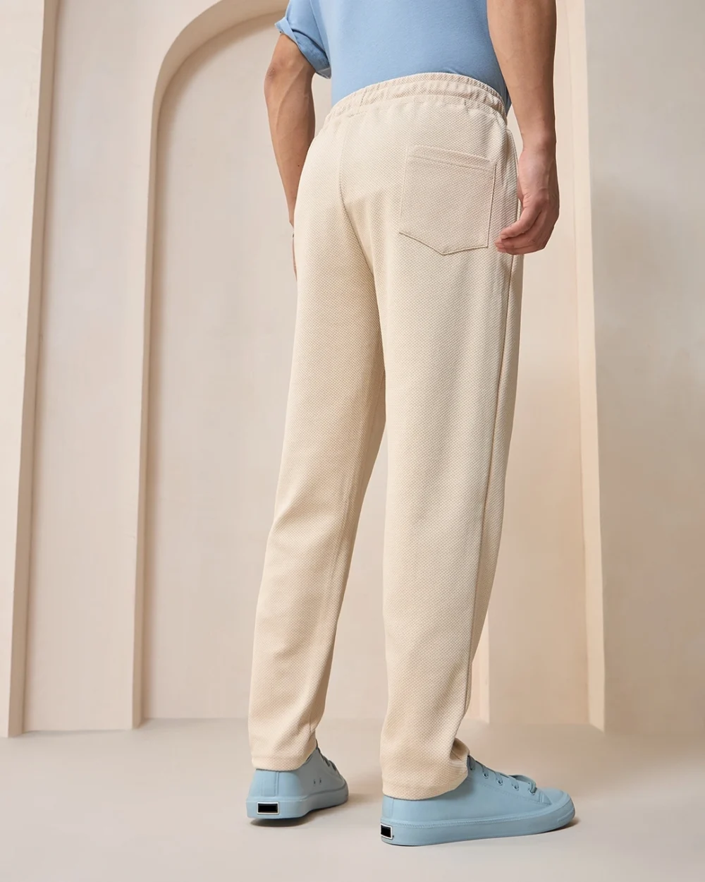 Men's Beige Track Pants - Image 4