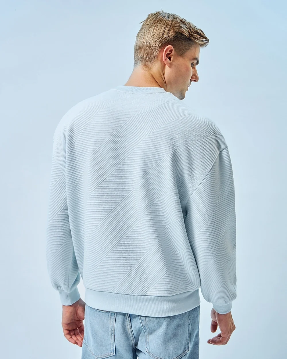 Men's Blue Oversized Sweatshirt - Image 4