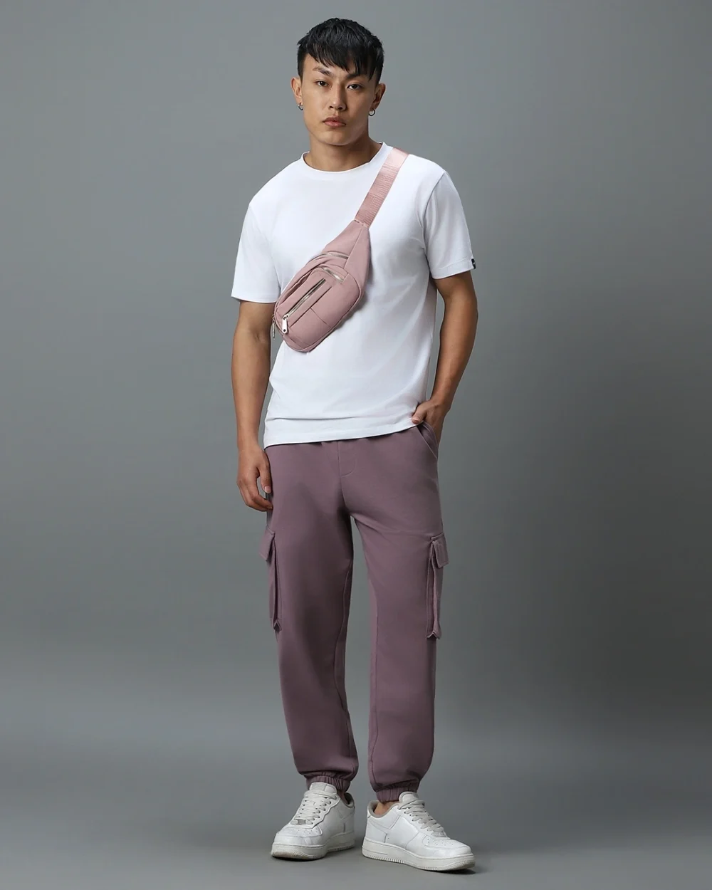 Men's Purple Oversized Cargo Joggers - Image 5