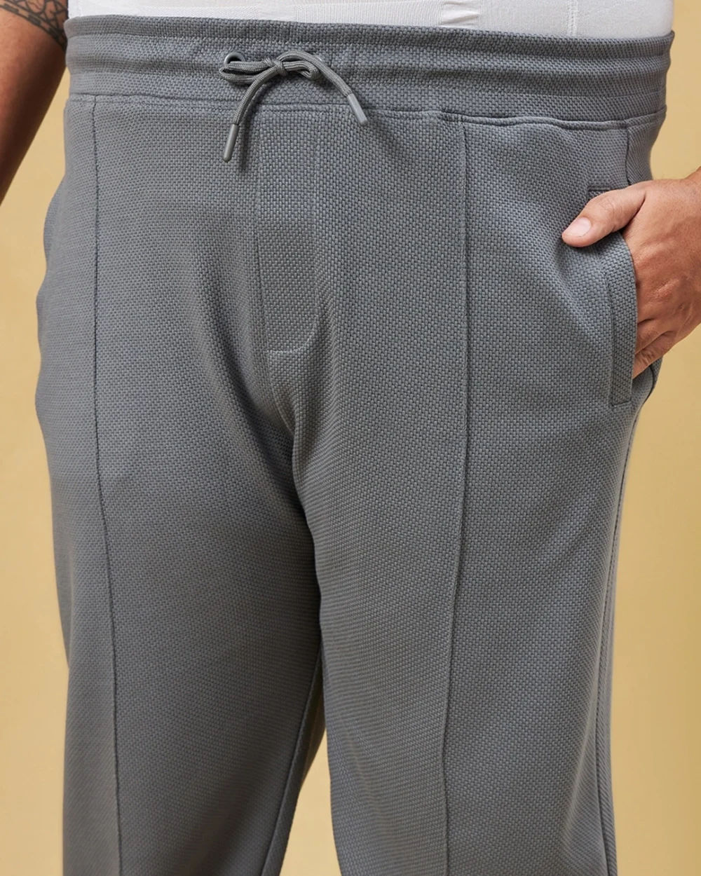 Men's Grey Plus Size Track Pants - Image 5