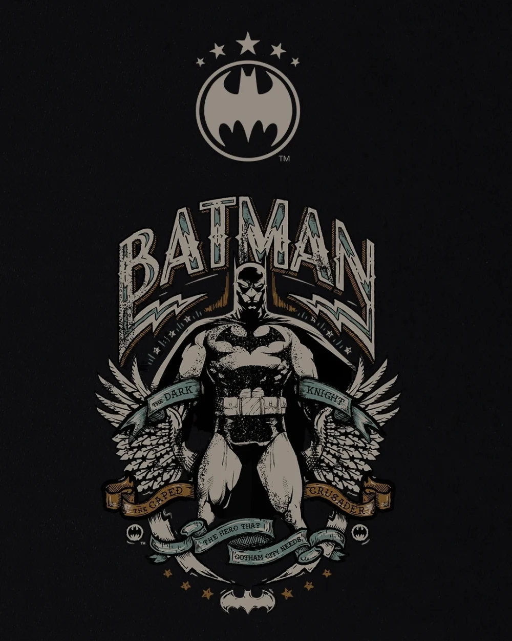 Men's Black The Dark Knight Graphic Printed T-shirt - Image 5