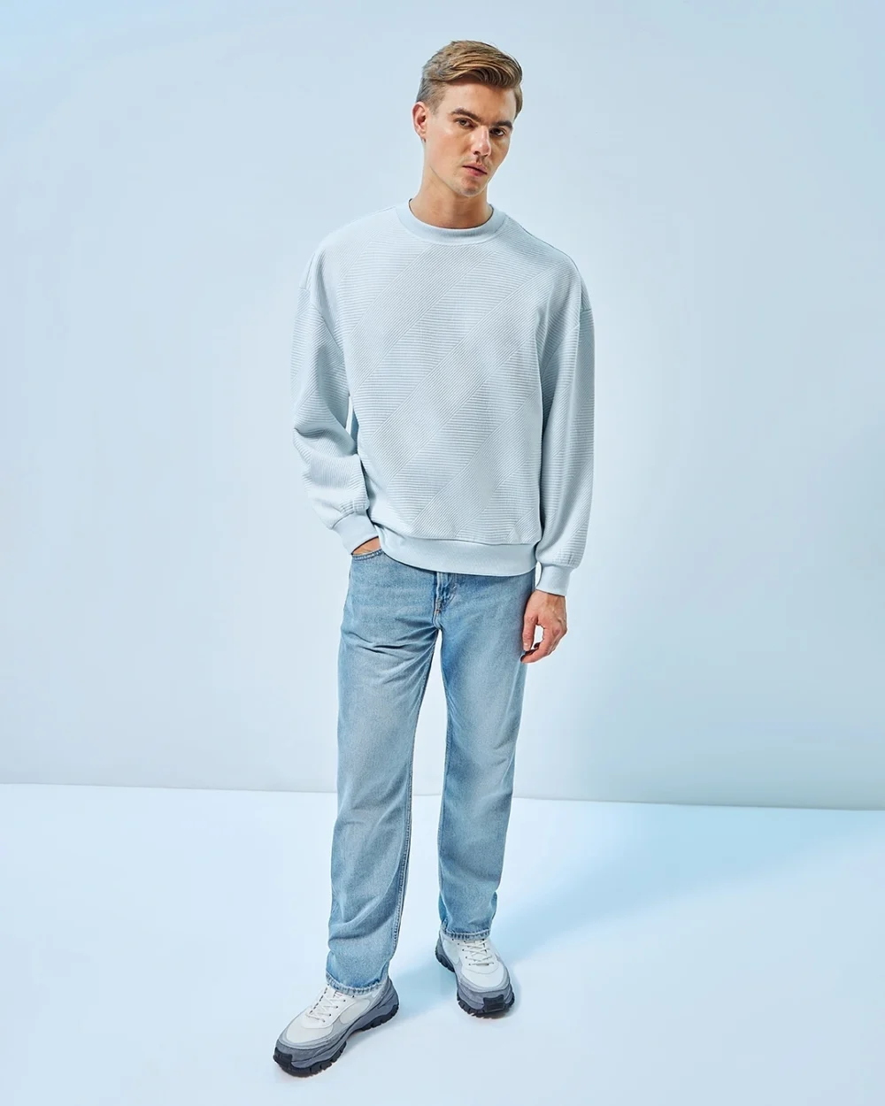 Men's Blue Oversized Sweatshirt - Image 5