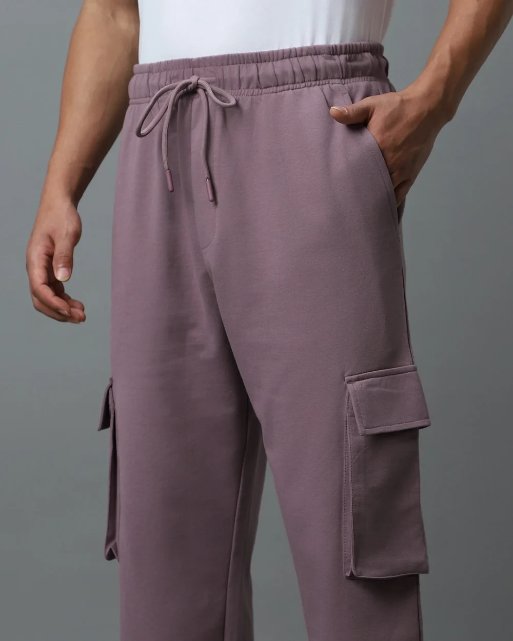 Men's Purple Oversized Cargo Joggers - Image 6