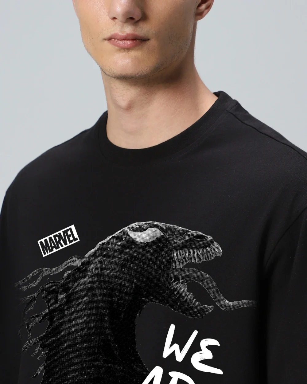 Men's Black Venom Graphic Printed Oversized T-shirt - Image 6