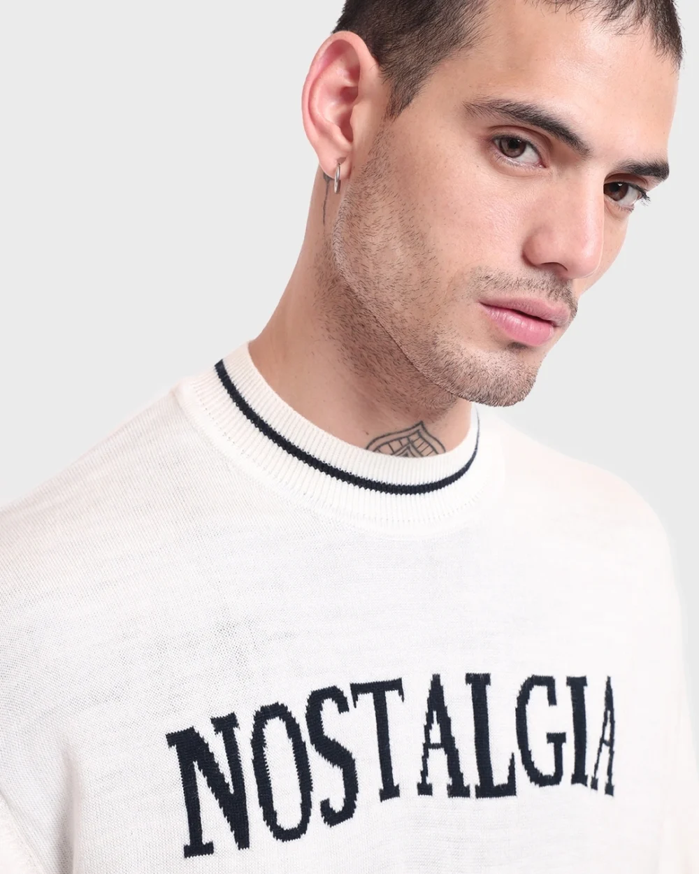 Men's Gardenia Nostalgia Typography Oversized Sweater - Image 6