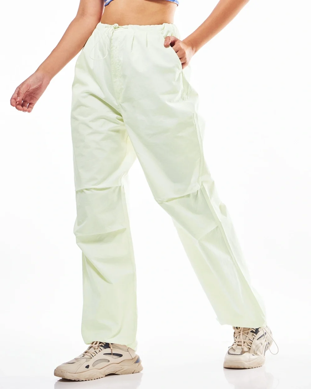 Women's Off White Oversized Parachute Pants