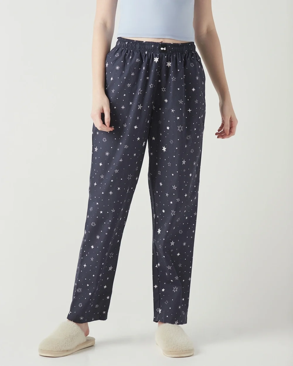 Women's Blue All Over Printed Pyjamas