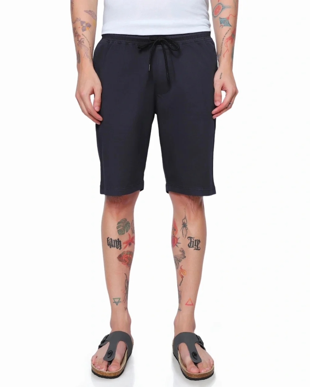 Men's Black Over Dyed Shorts - Image 2