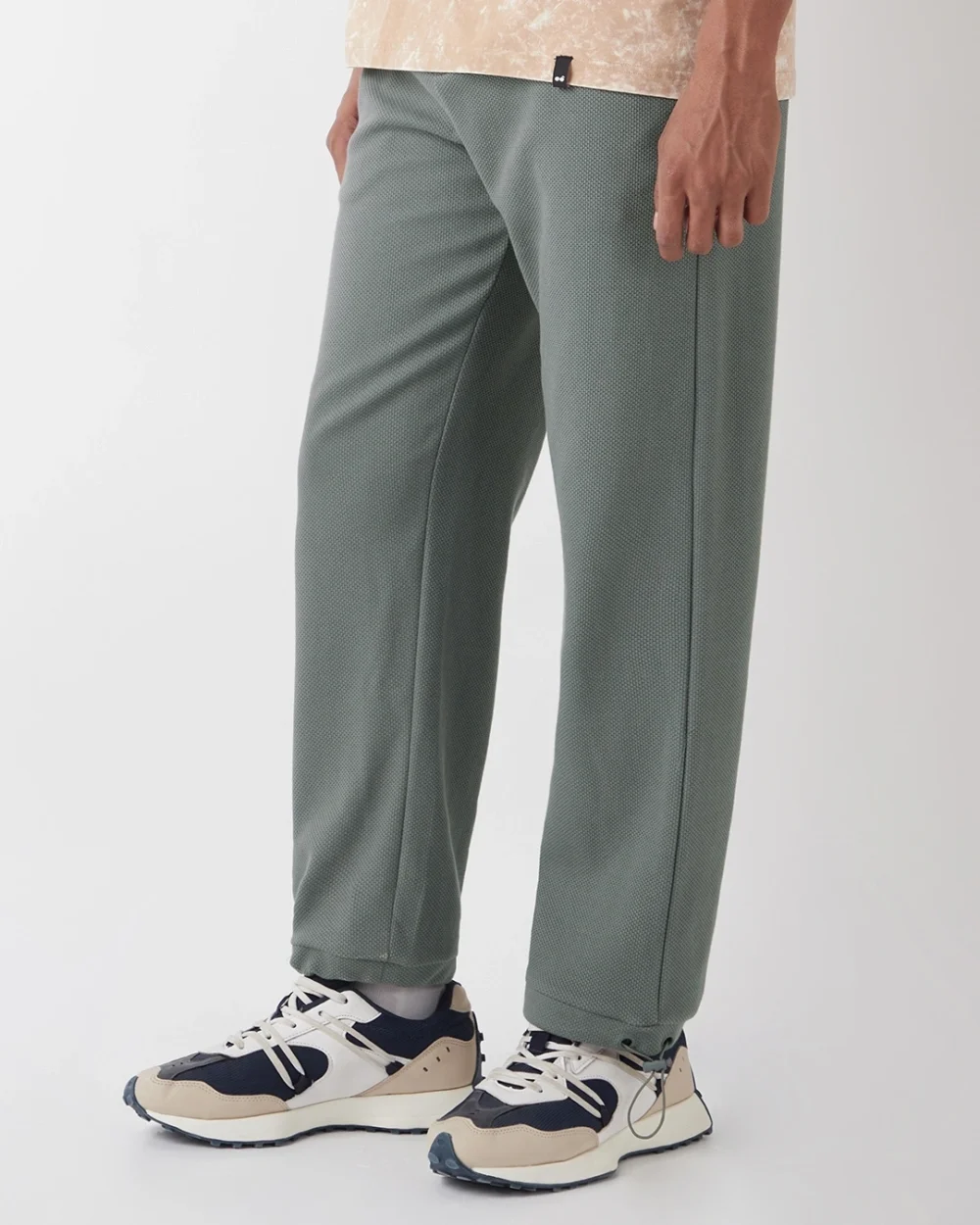 Men's Charcoal Grey Textured Oversized Parachute Pants - Image 2