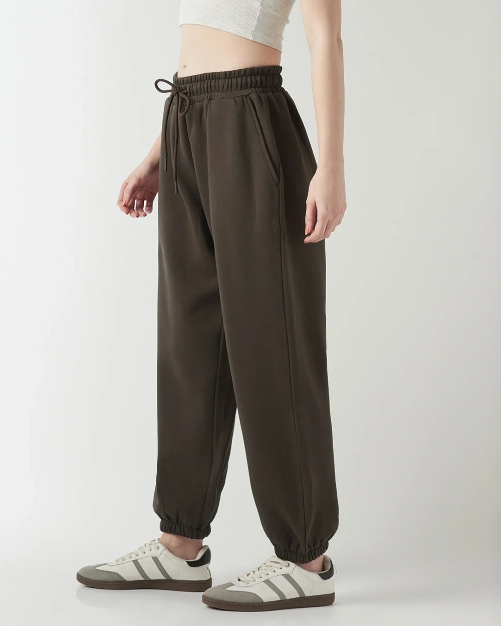 Women's Chocolate Brown Super Loose Fit Joggers - Image 2