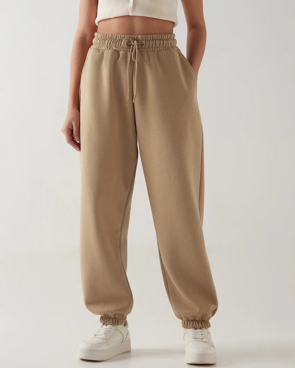 Women's Ginger Root Brown Super Loose Fit Joggers - Image 2