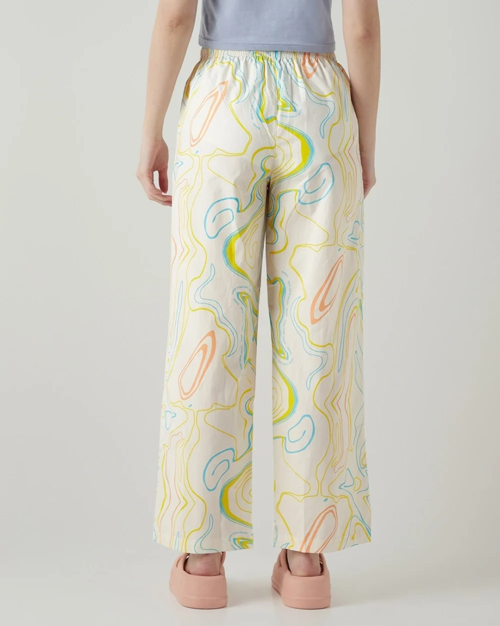 Women's Off White All Over Printed Wide Leg Pyjamas - Image 3