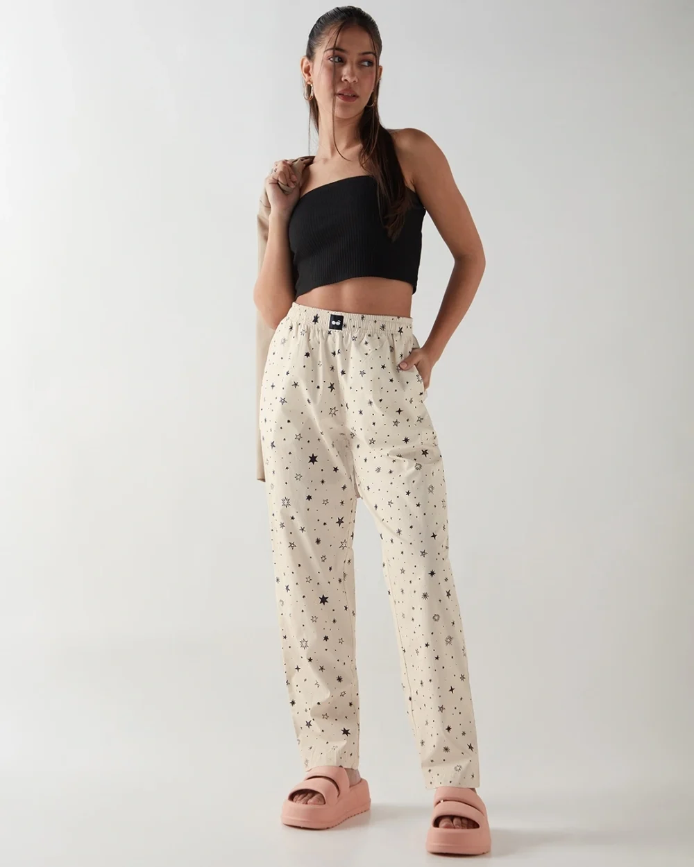 Women's Cream All Over Printed Pyjamas - Image 4