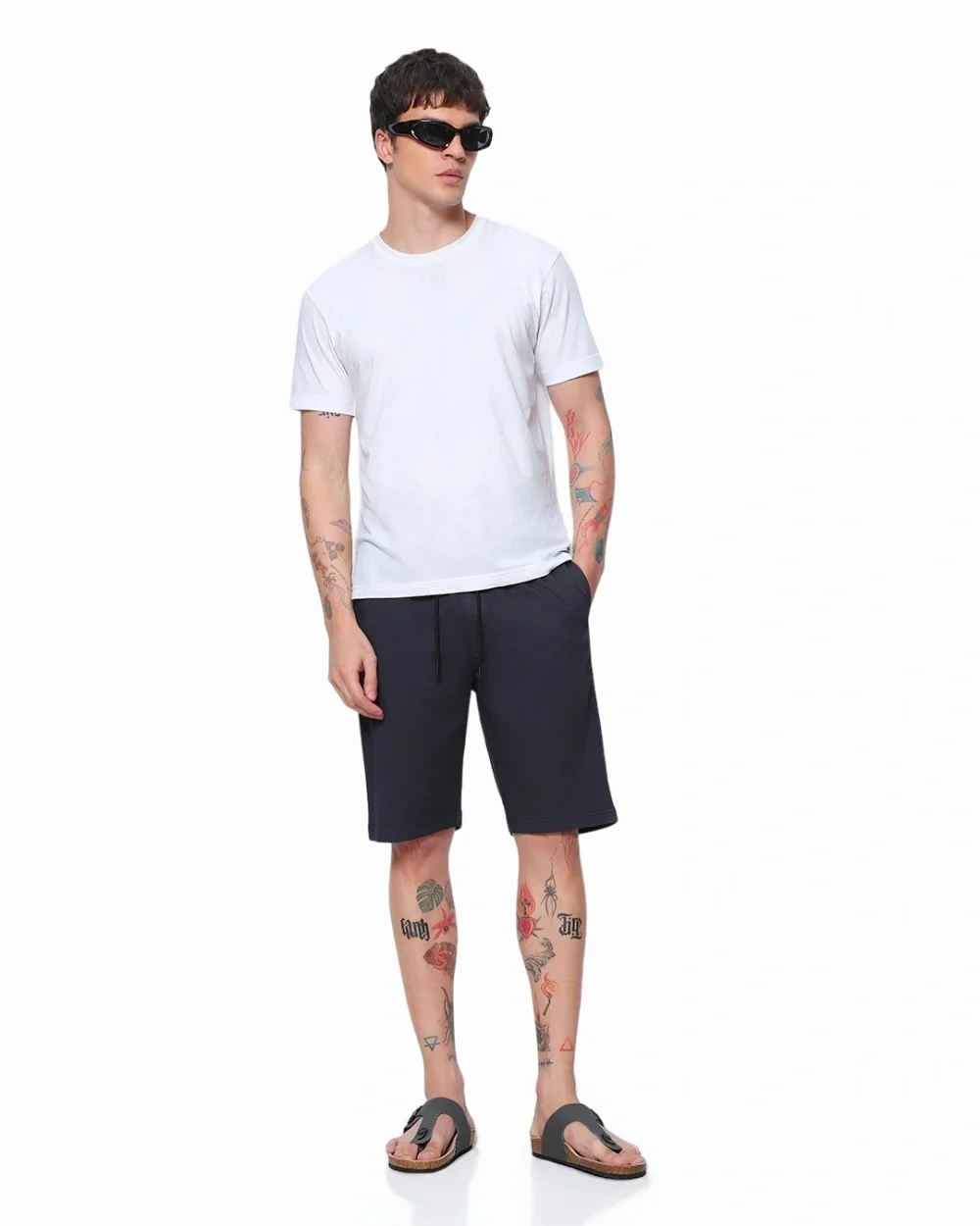 Men's Black Over Dyed Shorts - Image 5