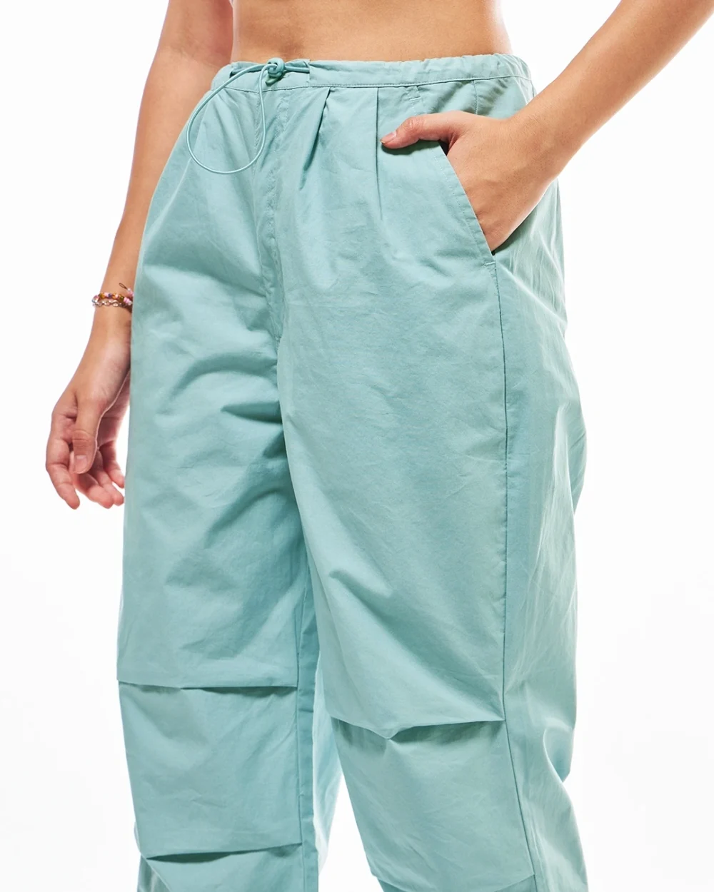 Women's Light Blue Oversized Parachute Pants - Image 5