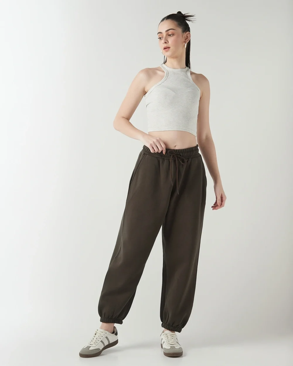 Women's Chocolate Brown Super Loose Fit Joggers - Image 5