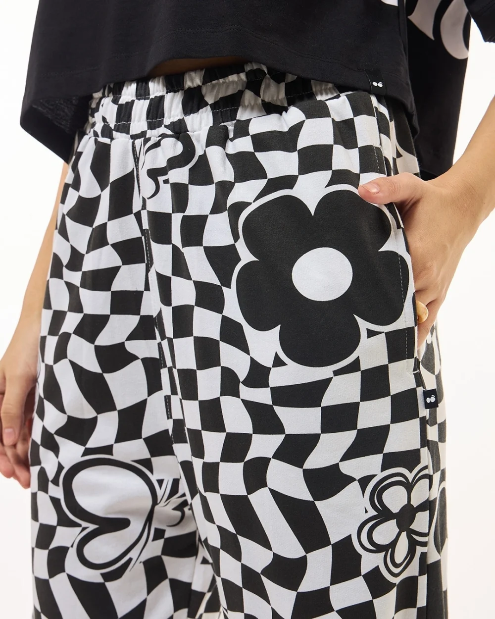 Women's Black & White Problem Child Graphic Printed Oversized Co-ordinates - Image 6