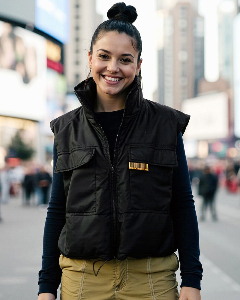 Buy Women's Black Oversized Gilet Jacket Online at Bewakoof