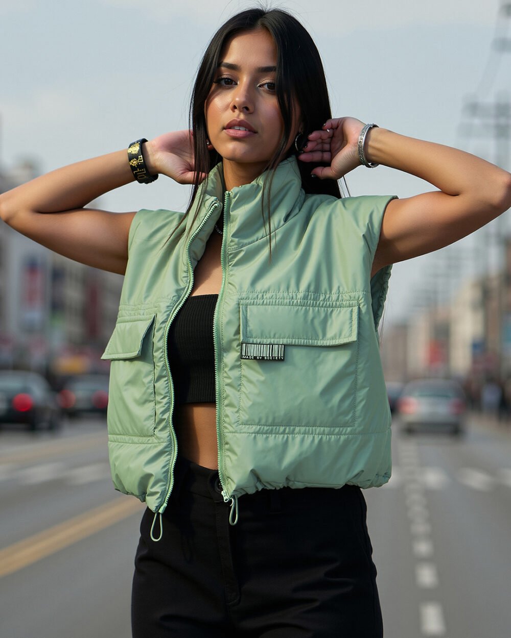 Buy Women's Green Oversized Gilet Jacket Online at Bewakoof