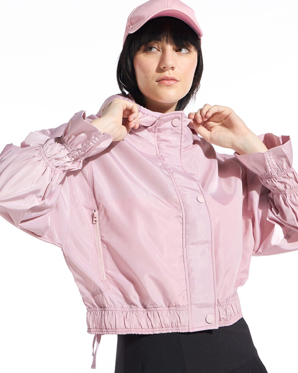 Buy Women's Peach Oversized Hooded Windcheater Jacket Online at Bewakoof