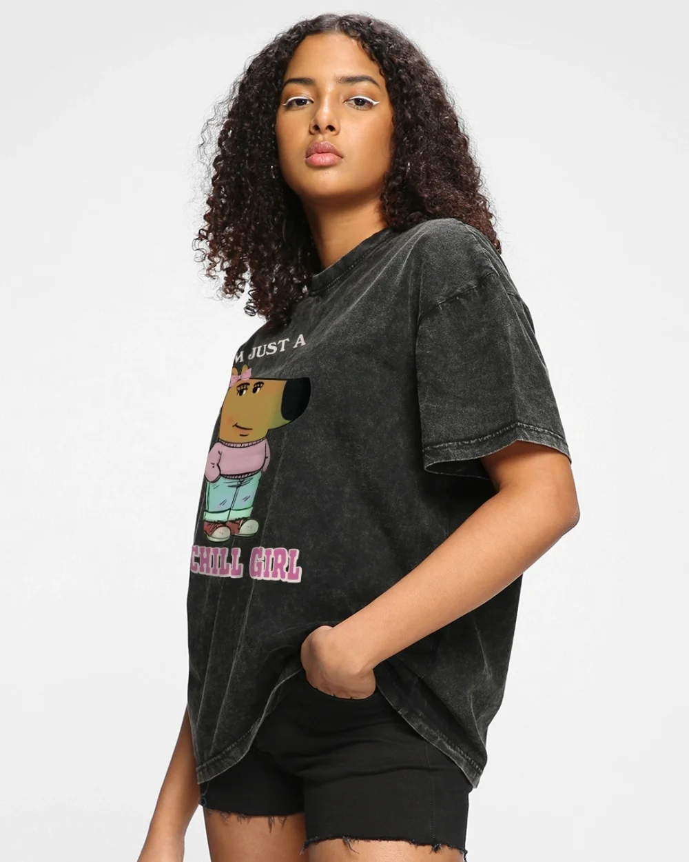 Women's Black Squid game Graphic Printed Oversized T-shirt