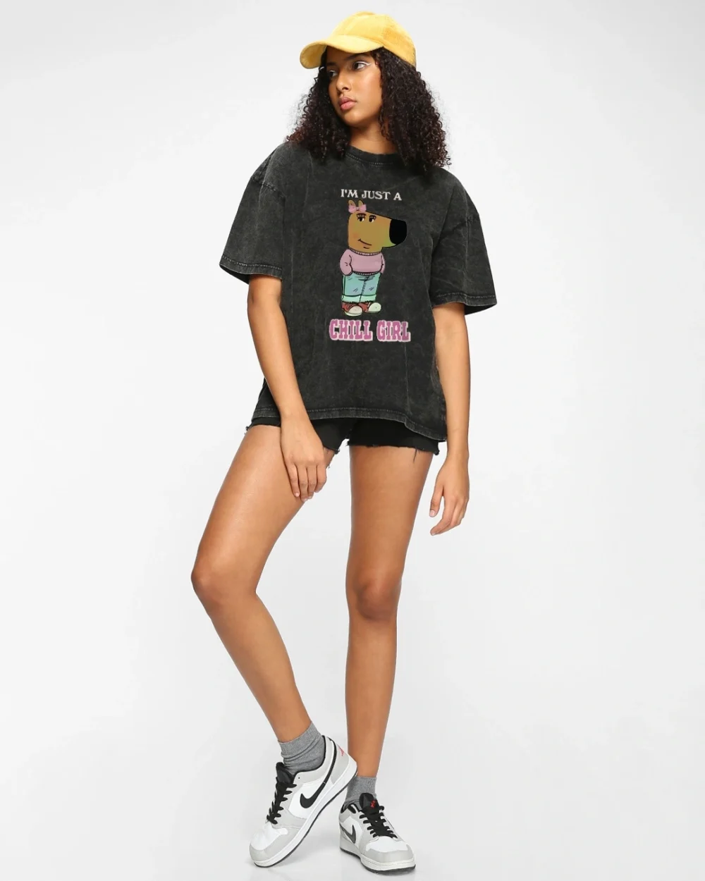 Women's Black Squid game Graphic Printed Oversized T-shirt - Image 5