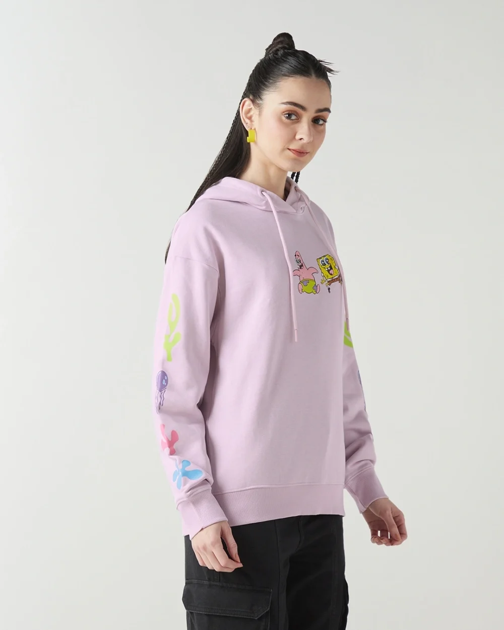 Women's Purple Into the Adventure Sweat Graphic Printed Oversized Hoodies - Image 8