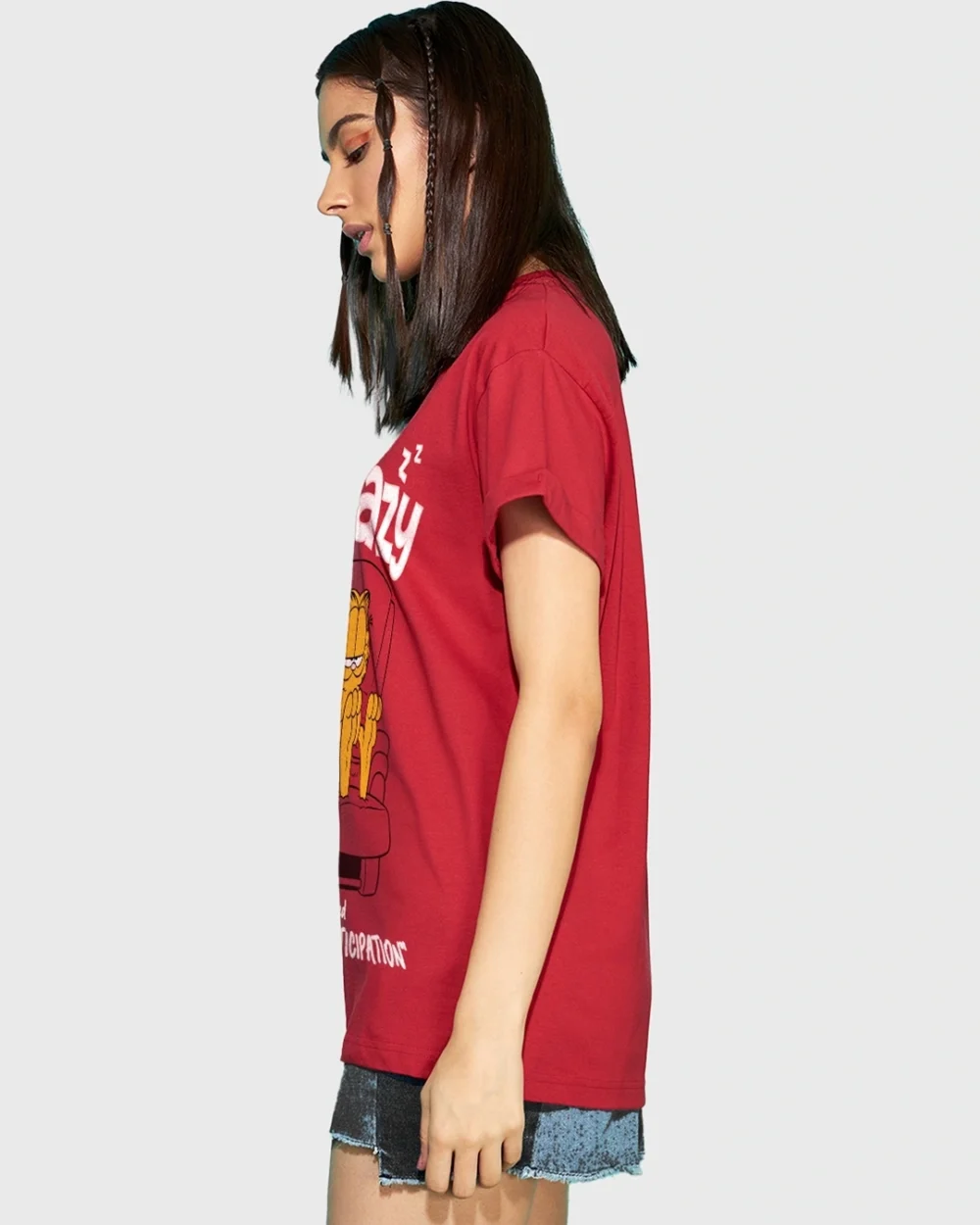 Women's Red Selective Participation Graphic Printed Boyfriend T-shirt - Image 2